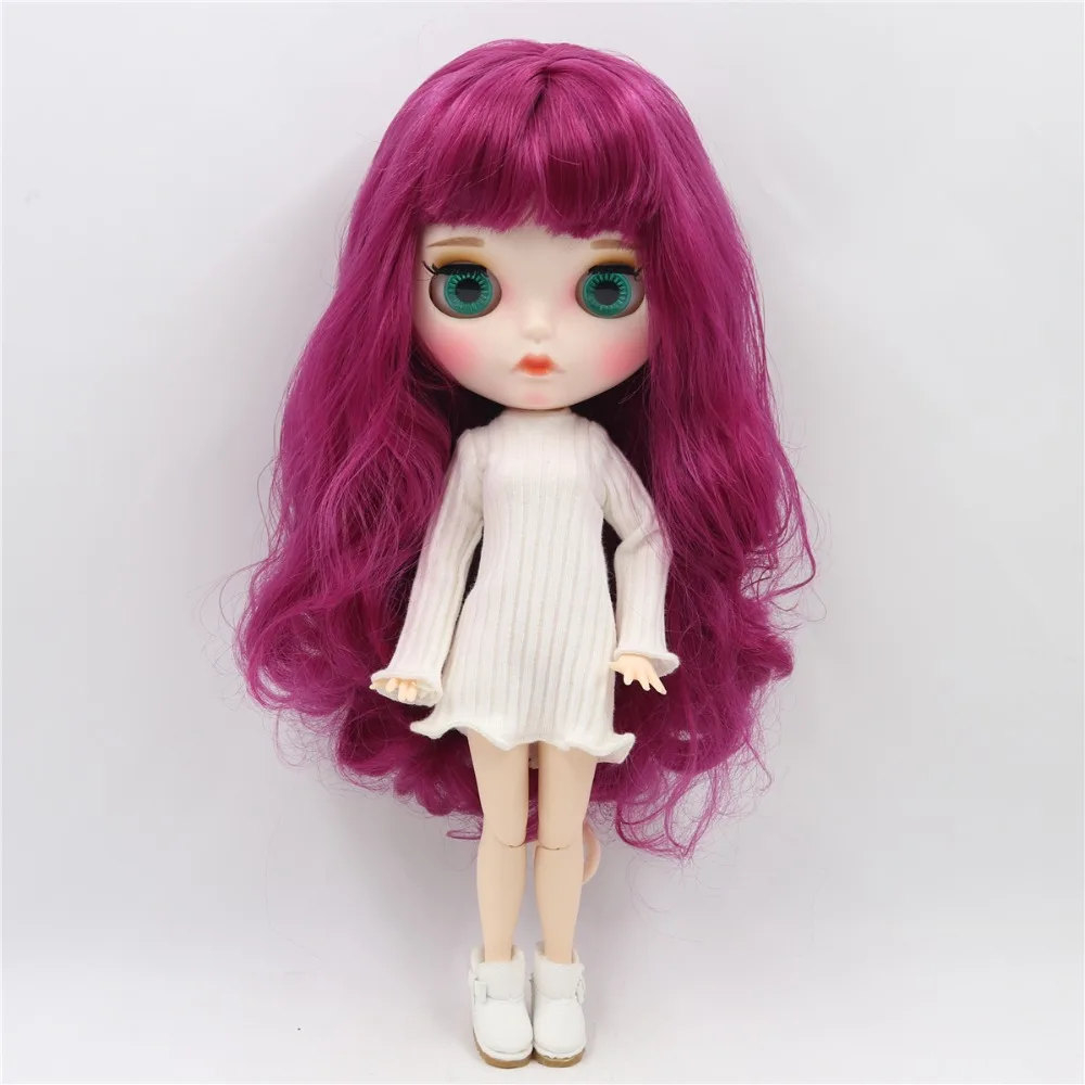 Ледяная кукла DBS Blyth 1/6 bjd белая кожа сужение тела фиолетовые волосы новое матовое