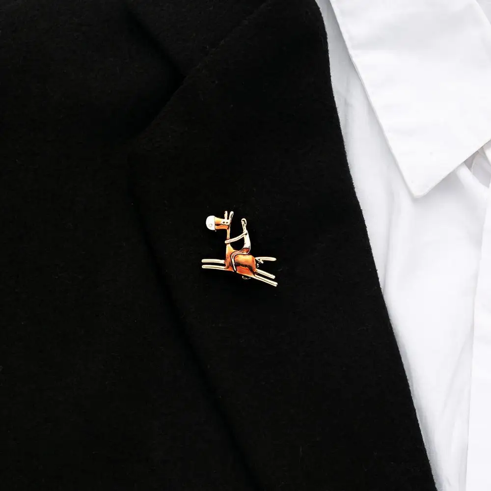 New Animal Brooch Fashion European And American Personality Pony Alloy Drop Oil Brooches Jewelry Crystal Accessory | Украшения и