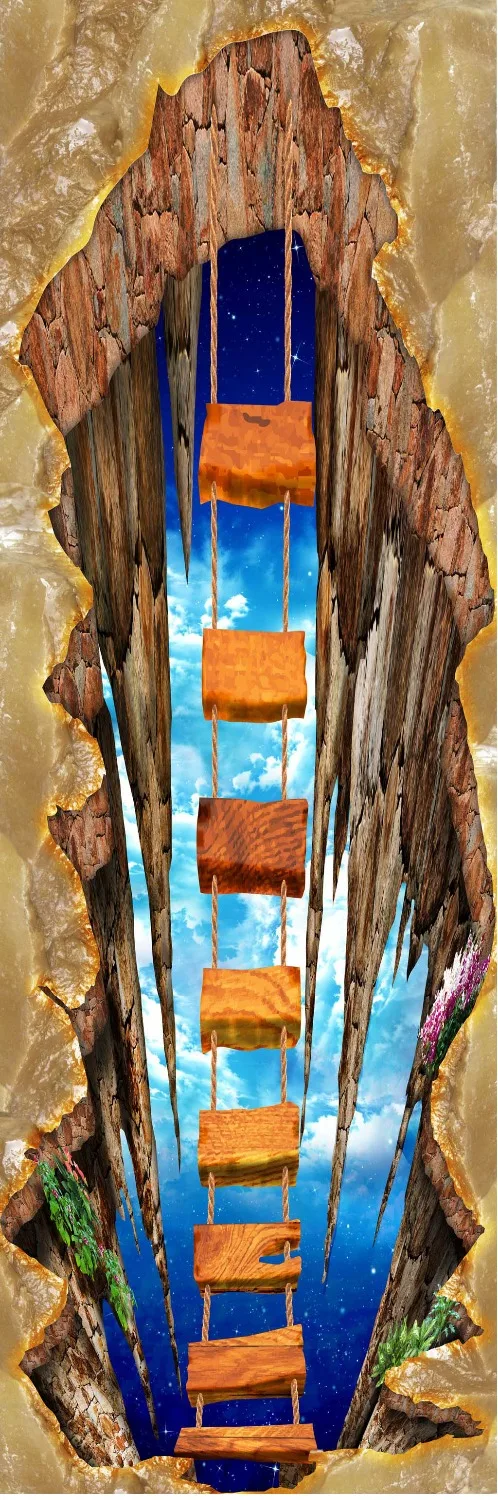 Современные шторы для гостиной занавески украшение деревянный мост голубое небо