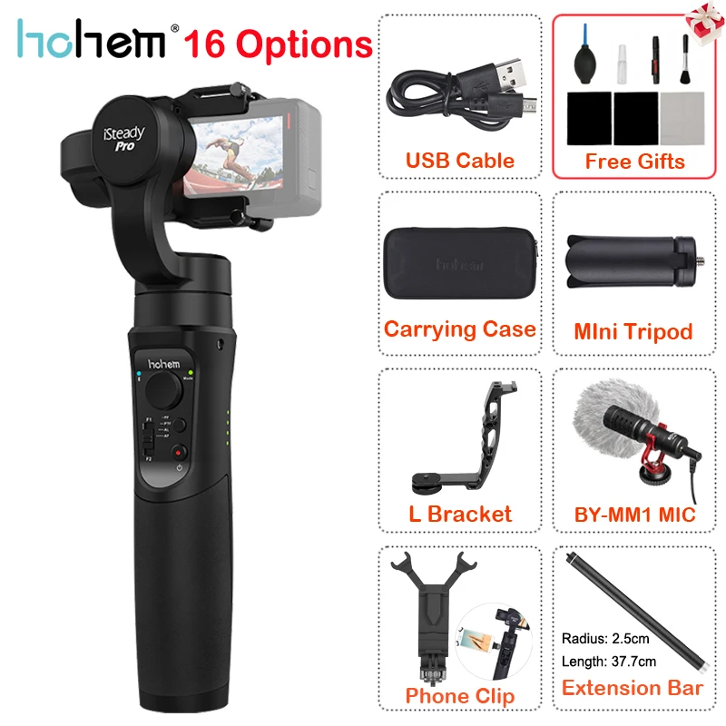 Hohem iSteady Pro/Pro2 ручной шарнирный стабилизатор для камеры GoPro встроенный Батарея для экшн-Камеры GoPro Hero 7 black/6/5/4 Для sony RX0/SJCAM экшн Камера
