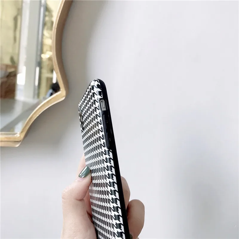 Бренд IMD мягкий телефон чехол для iPhone 7 X XS Max Роскошная решетка Чехлы 6 6s 8 Plus XR