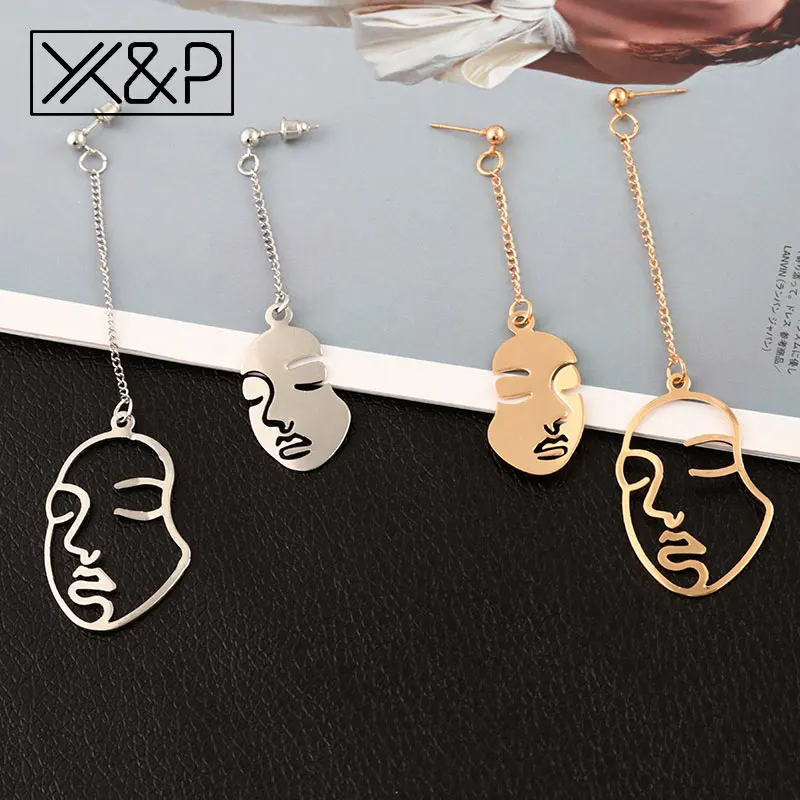 Женские сережки-подвески X &amp P длинные металлические сережки золотистого цвета в