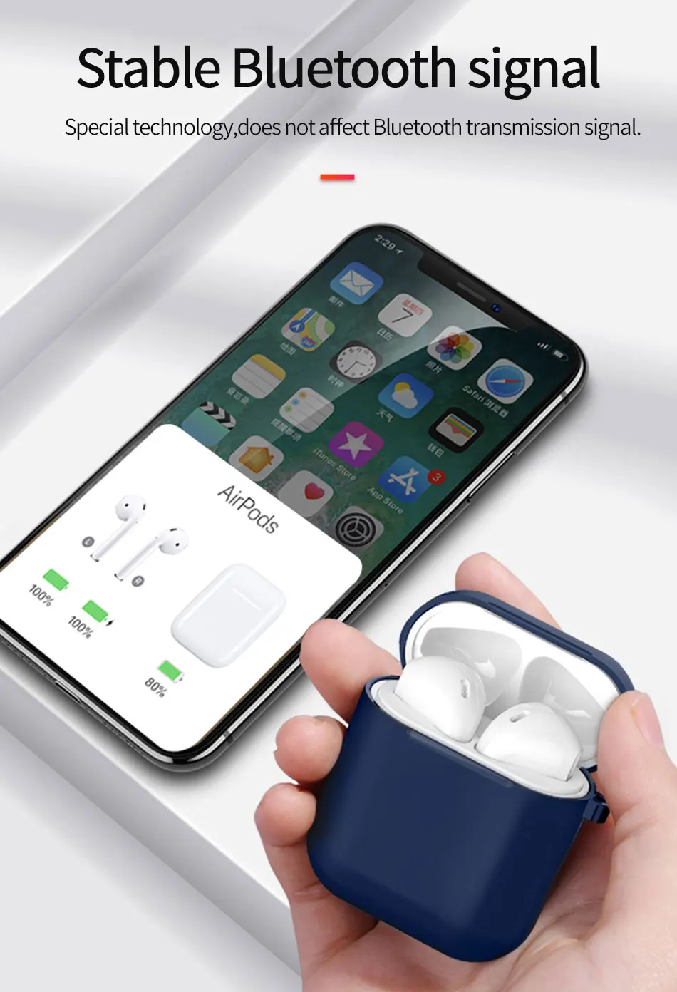 Мягкий чехол из ТПУ для Apple Airpods полный защитный чехол для AirPods водонепроницаемый чехол для зарядки Bluetooth чехол для наушников для Apple