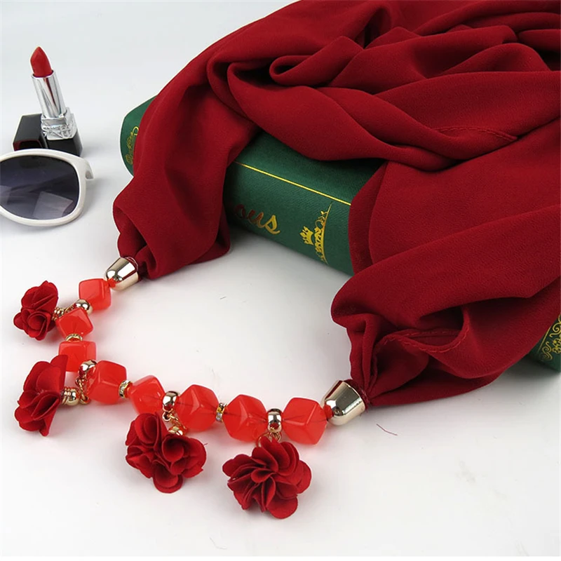 Многоцветное однотонное хлопковое тканевое цветочное ожерелье шарфы тюрбан