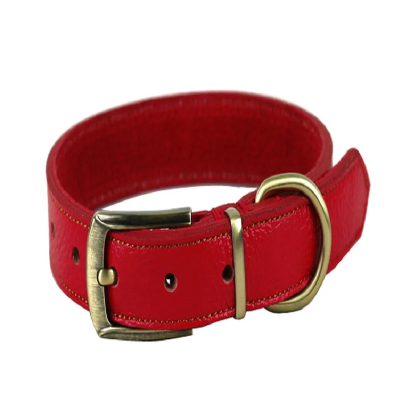 2017 Регулируемый ошейник из натуральной кожи для домашних животных с пряжкой