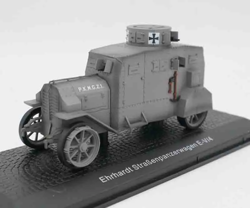 1/43 Ehrhardt E-V/4 Первая мировая война немецкие бронированные машинки, игрушка из сплава, литая под давлением Коллекционная модель автомобиля, игрушечные машинки для детей