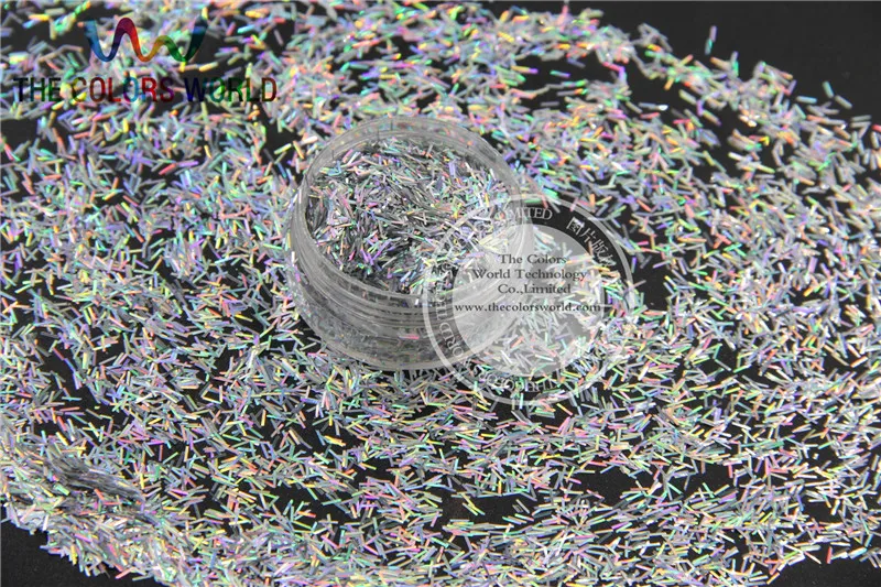 Лазерная Голографическая лента серебряного цвета короткий блеск в форме полоски