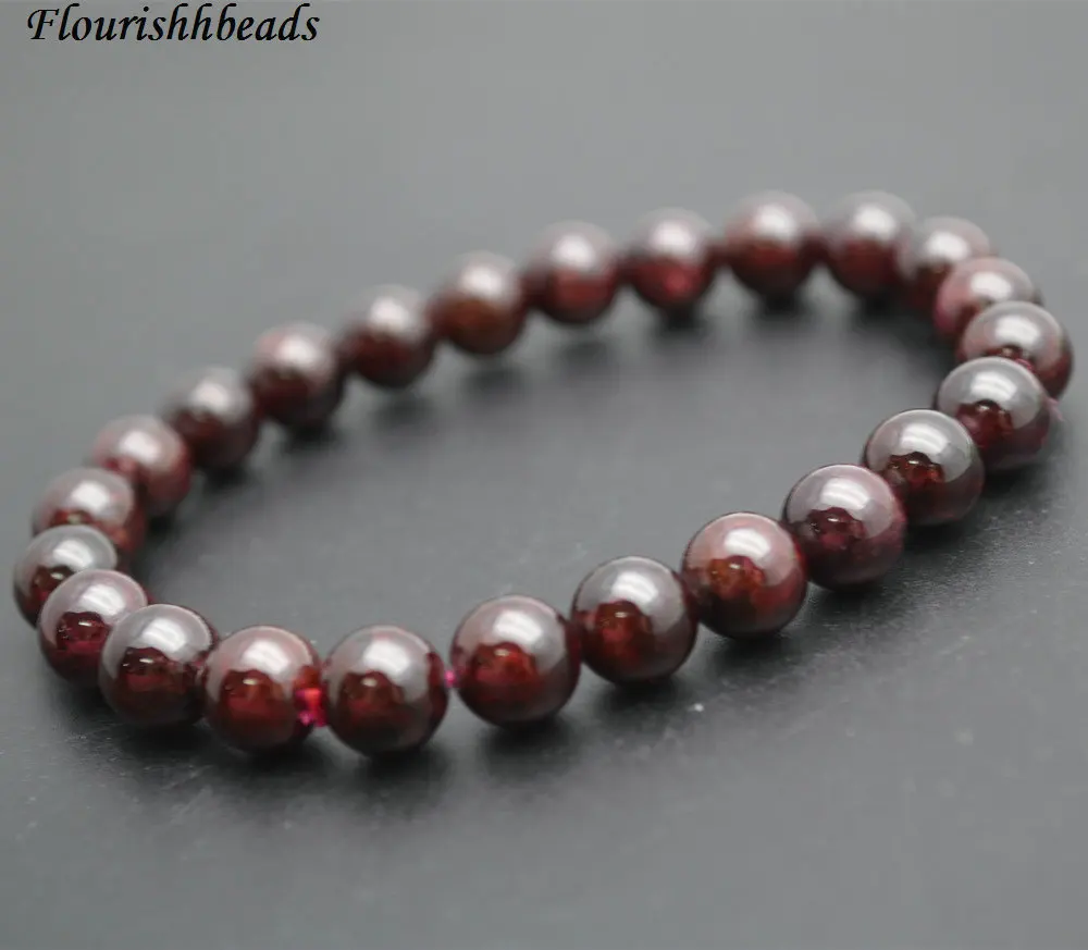 Браслеты из натурального граната с круглыми бусинами 8 мм|jewelry bracelet woman|jewelry