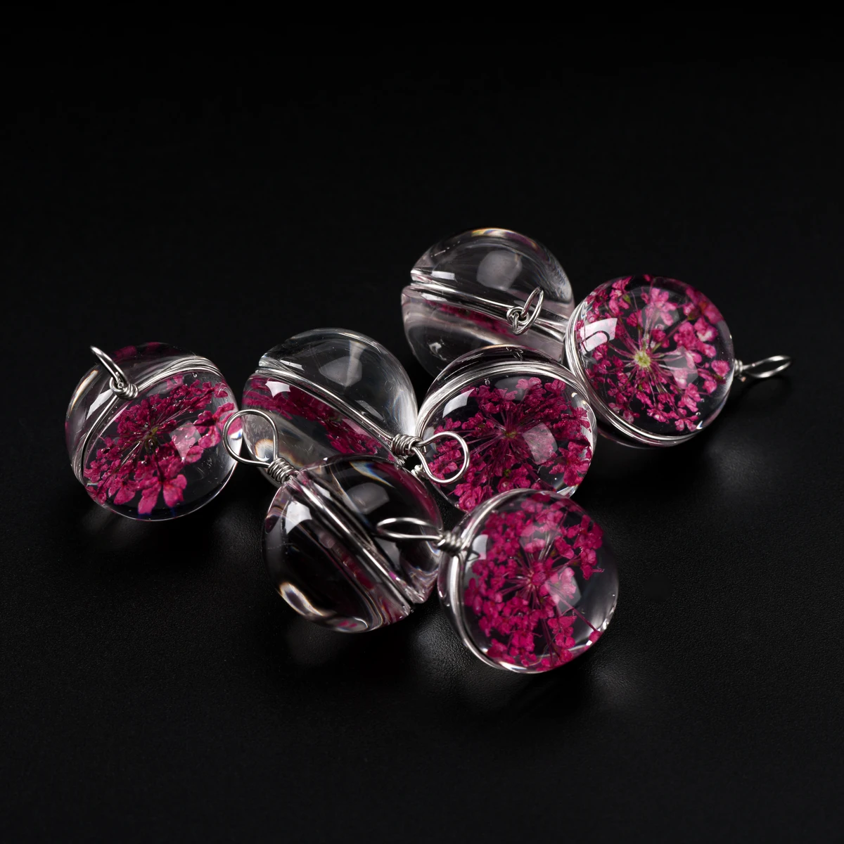 18 # Железный проволочный стеклянный шар и цветы стеклянные подвески для йоги