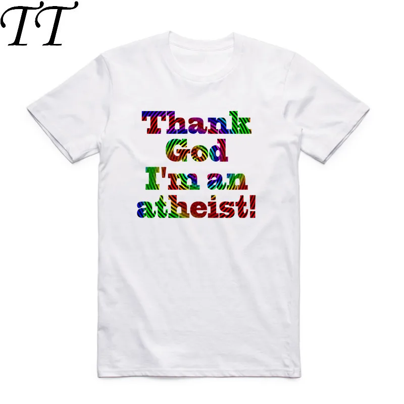 Футболка с надписью Thank God I'm An Atheist для мужчин и женщин смешная короткими