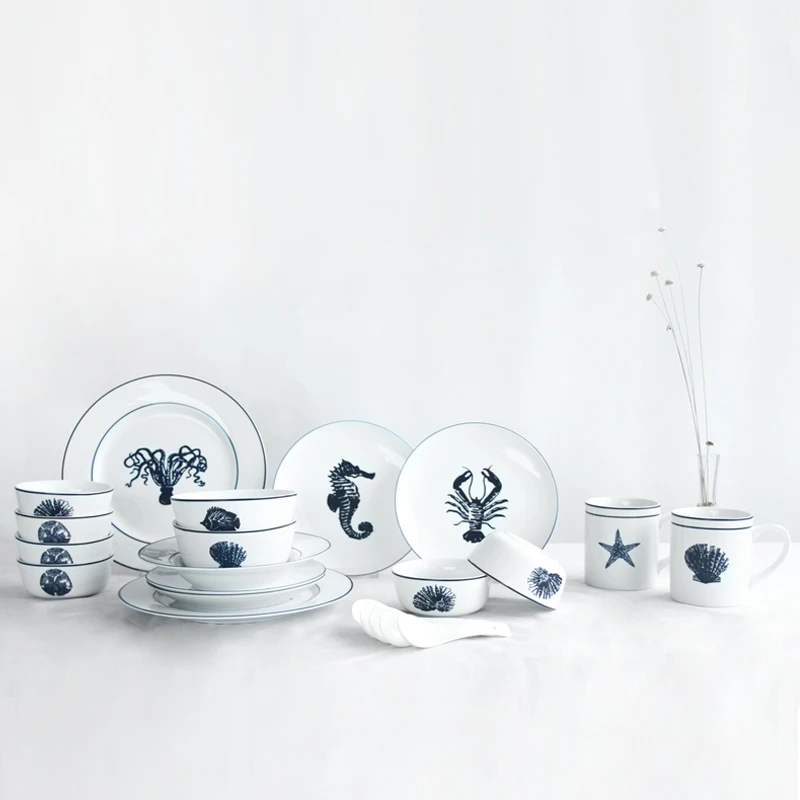 Набор керамической посуды в европейском стиле 5 шт. свадебный подарок фарфоровая