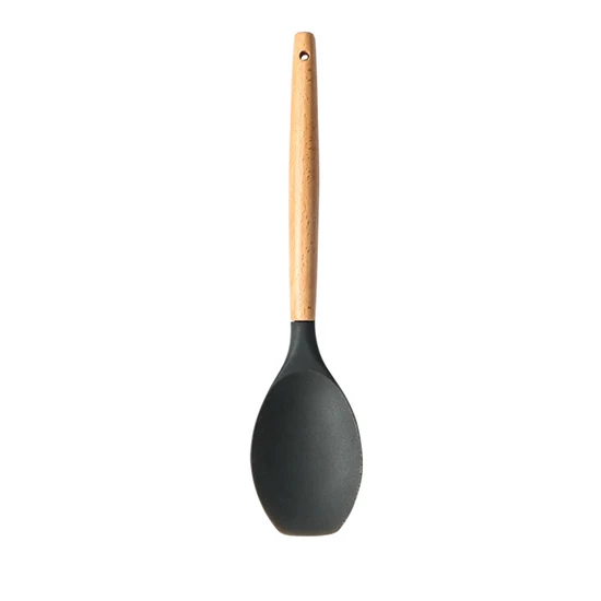 small spatula Konco кухонная посуда силиконовая деревянная лопатка скребки термостойкая суповая ложка антипригарные кусачки кухонная лопатка инструмент - Цвет: small spatula