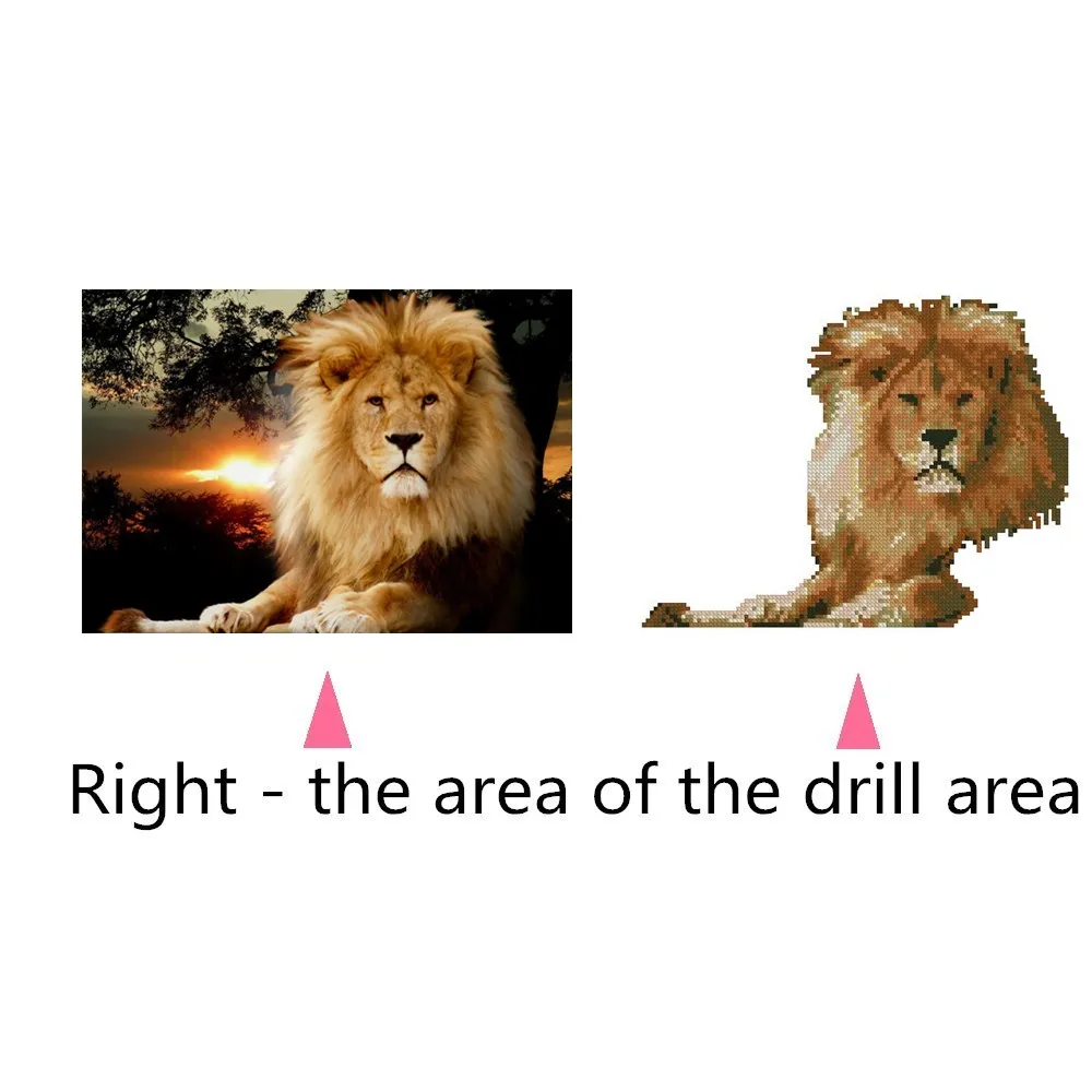 5d diy diamond painting lion animal crossing partial mosaic paintings embroidery paint with diamonds dimond | Дом и сад