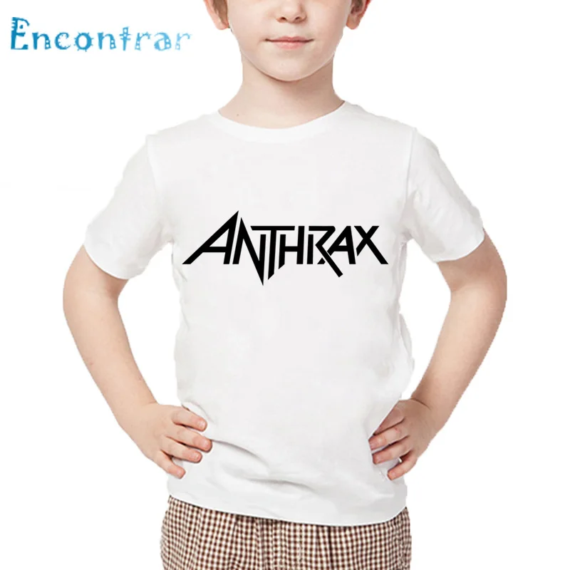 Размер От 3 до 9 лет Детская футболка с принтом рок-металлической группы Anthrax