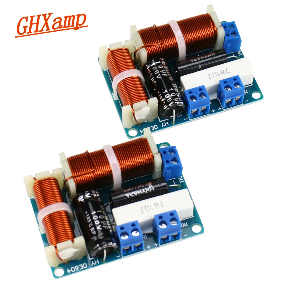Placa de Alto-falante Divisor de Frequência Ghxamp Vias Mini Pinça Alta Fidelidade Universal 80w Peças 2