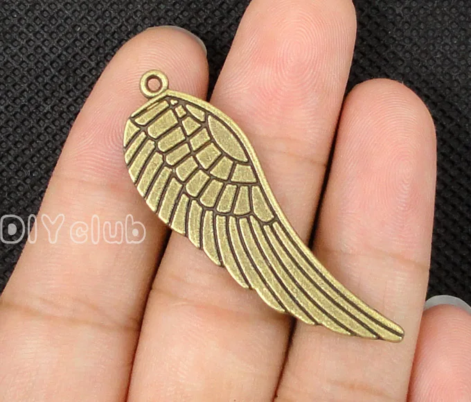 Подвеска Крыло ангела с 2-сторонним покрытием, подвеска большого размера 48 х15 мм, 30 шт.