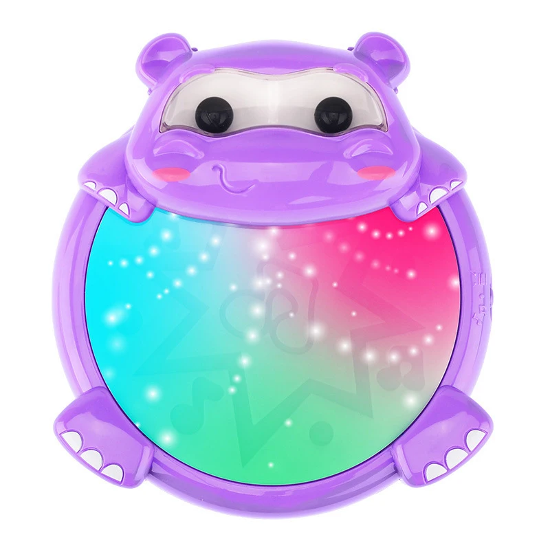 Electric Music Hand Drum Toy Baby Early Education Toys Child DIY Light Pat Drums Cute Hippo Kids Musical Instruments Game Gifts | Игрушки и