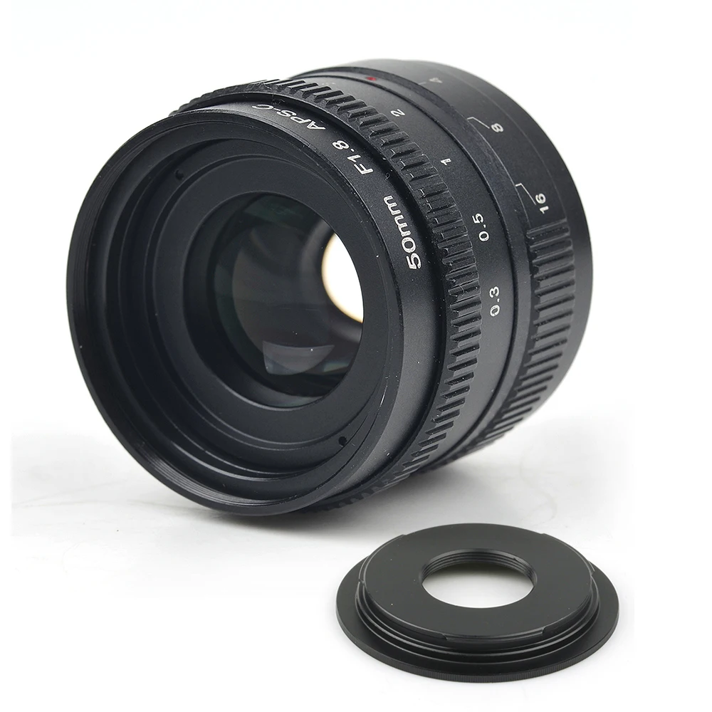 ADPLO APS-C 50 мм f/1,8 объектив+ 3 в подарок для Nikon 1/MICRO 4/3 Pentax Q Nex Fuji для canon EOS M камера M10 M3 M2 M X-T2 X-Pro2