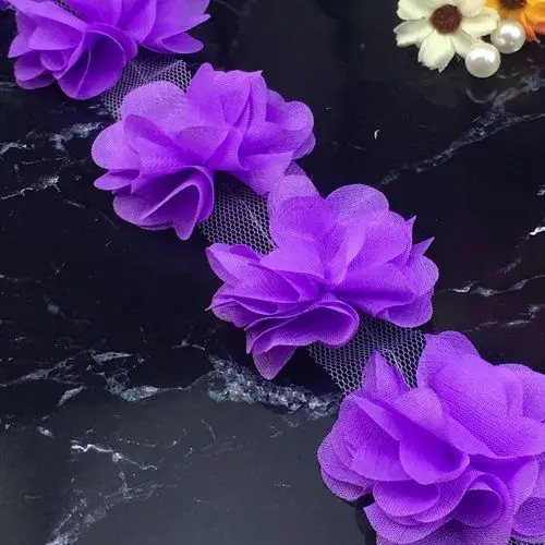 H120-Normal purple 118 штук, 6 см, шифоновые цветы, ткань, цветок, сделай сам, аксессуары для волос, платье, украшения для повязки на голову, свадебные и вечерние украшения - Цвет: H120-Normal purple