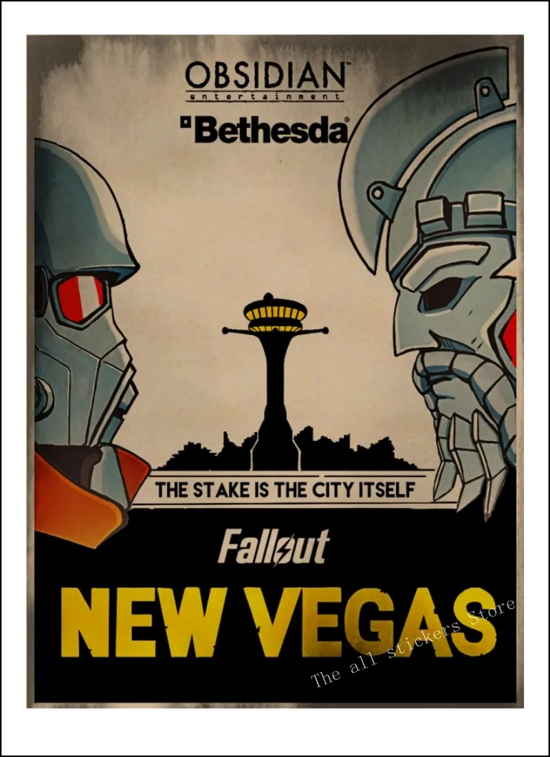 Fallout 3 4 игровой плакат серия Fallout игра Ретро плакат, крафт-бумага для бара кафе домашний декор Настенная роспись/9005