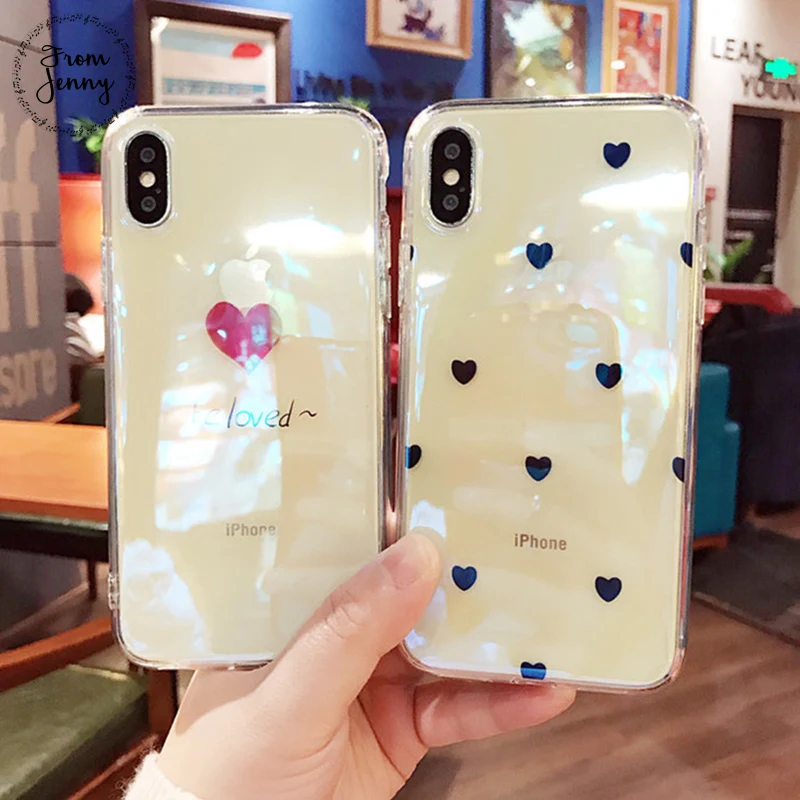 From Jenny быть любимым сердце transpare чехол для iPhone X 7 plus/6/6 S Plus 8 plus 2018 Модный мягкий