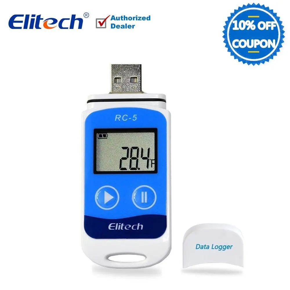 Цифровой USB Регистратор данных температуры Высокая точность для Temp C/F рекордер