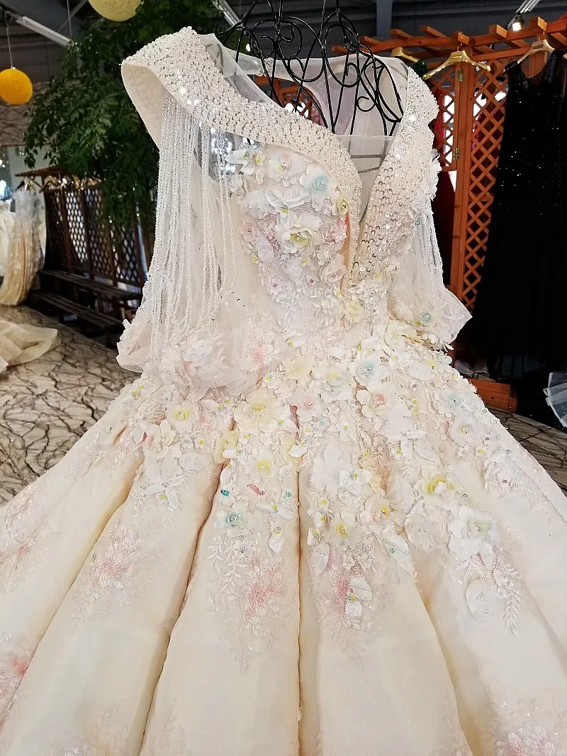 LS69412 Роскошная свадебная одежда бальное платье три четверти рукав Aliexpress, Китай Свадебные платья невесты последний дизайн