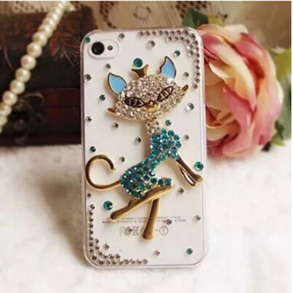 Diamond TPU + PC Акриловые Кристалл Rhinestone Цветок DIY ручной работы модные блестящие 3D