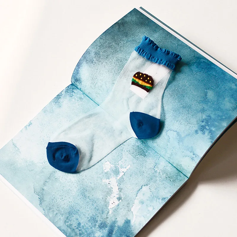 Женские носки в Корейском стиле модные повседневные Харадзюку с принтом из