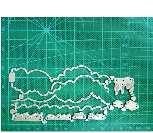 Трафареты для скрапбукинга Swovo Grass & Cloud edge Металлические Стальные режущие штампы