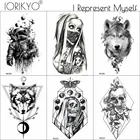 Переводные татуировки Пираты викингов, временные татуировки для взрослых, женский боди-арт, черные, плохие, для девочек, Череп, демон, Вселенная, наклейки для татуировок