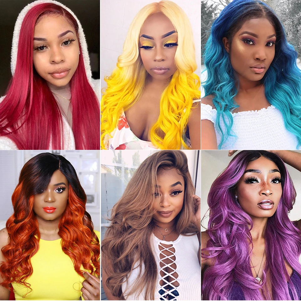 Блондинка Синтетические волосы на кружеве парик перуанские волнистые