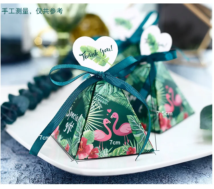 RMTPT 50 шт./Фламинго Стиль Подарочная коробка треугольная пирамида свадебные подарочные коробки для конфет вечерние сувениры babyshower вечерние принадлежности