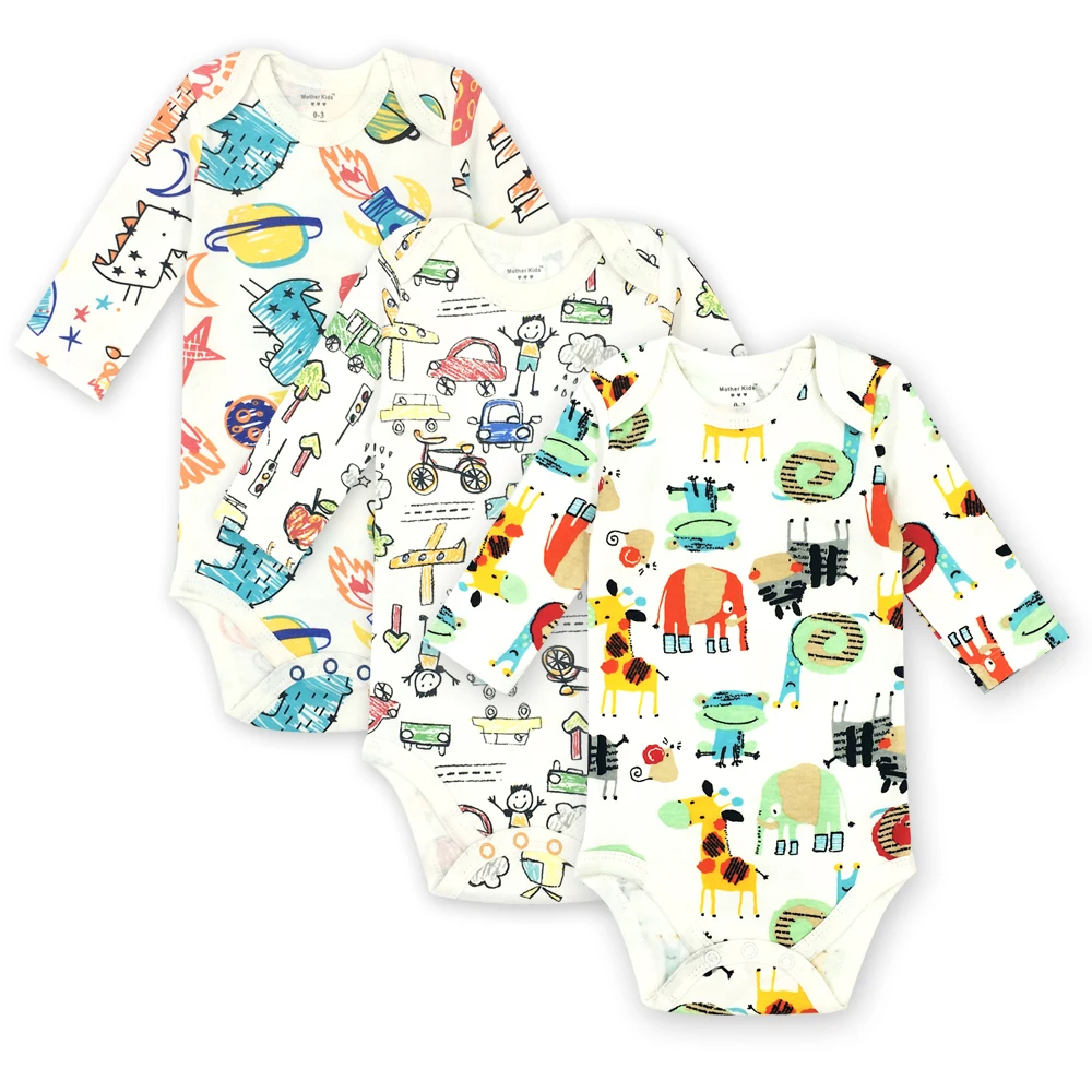 3 шт./упак. боди для малышей весенняя одежда мальчиков и девочек с длинным рукавом