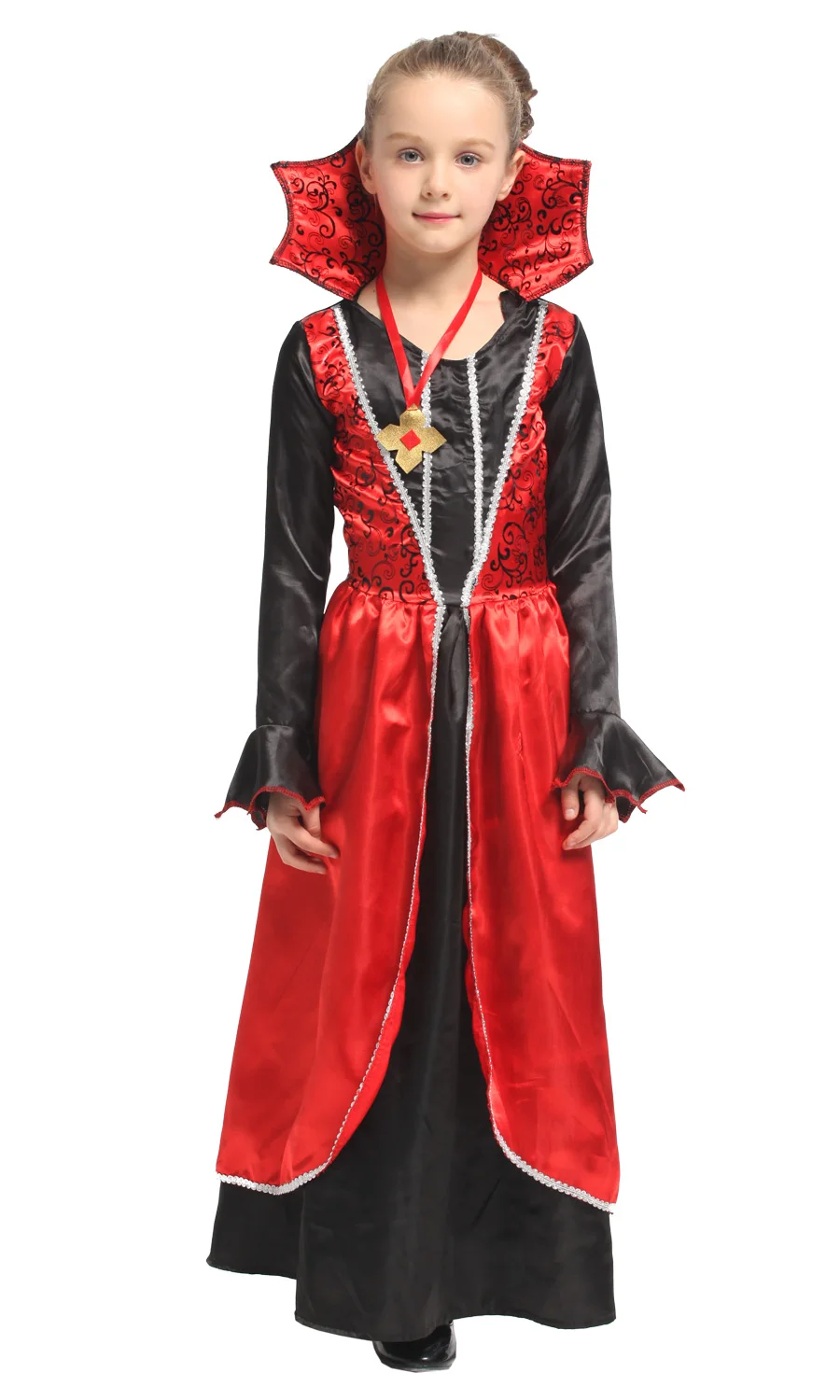 

Children's Halloween Purim Party dress Mask Prom Costume Witch Vampire Princess Dress Girls Cosplay Costume