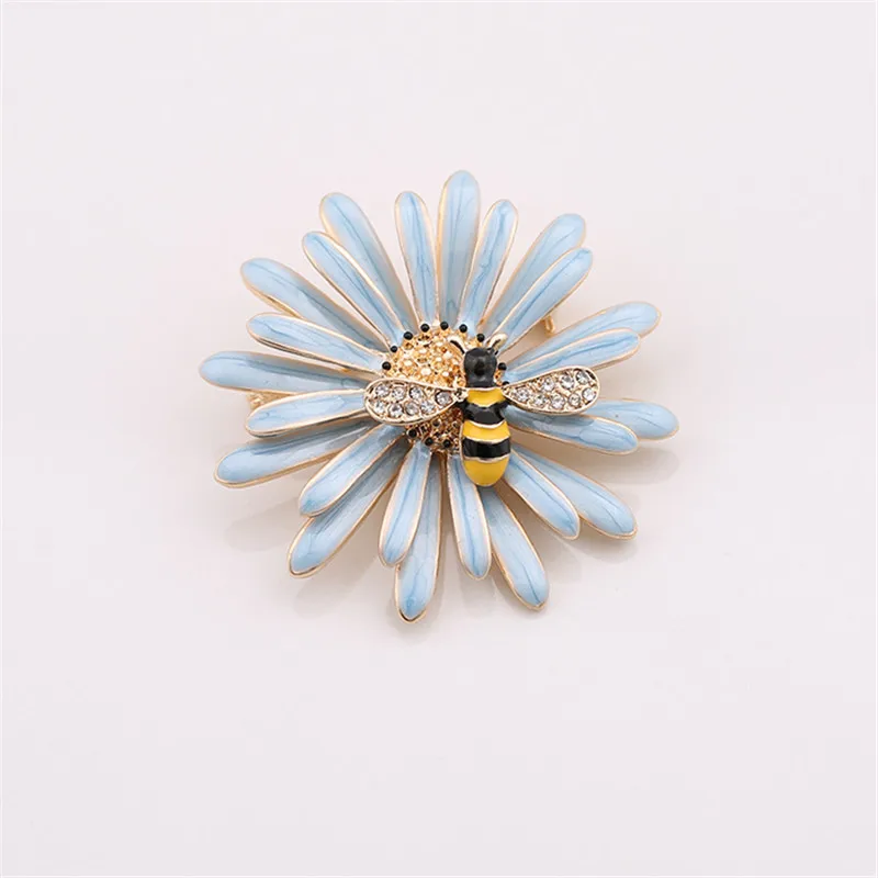Новая женская брошь XQ в виде цветка растения пчелы модный дизайн капля глянцевые