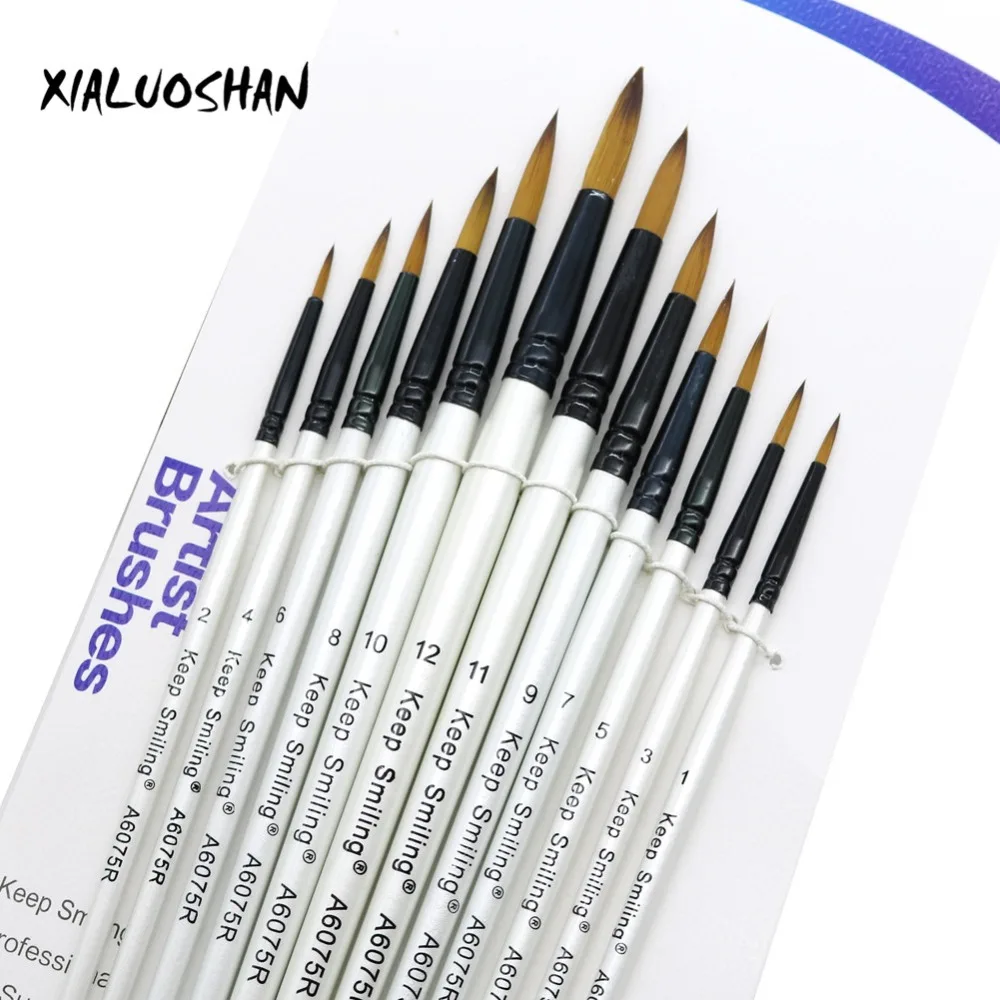 Масляная кисть акварельная акриловая для краски 12 шт./компл. остроконечная