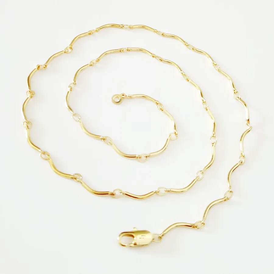 

Women Gold Color Necklace 46CM Long Fashion Jewelry Link Chains Gift