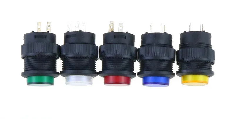 5 шт. Кнопка сброса переключатель светильник 16 мм 3a 250VAC 4 Pin R16 503/BD|lighted light switch|light