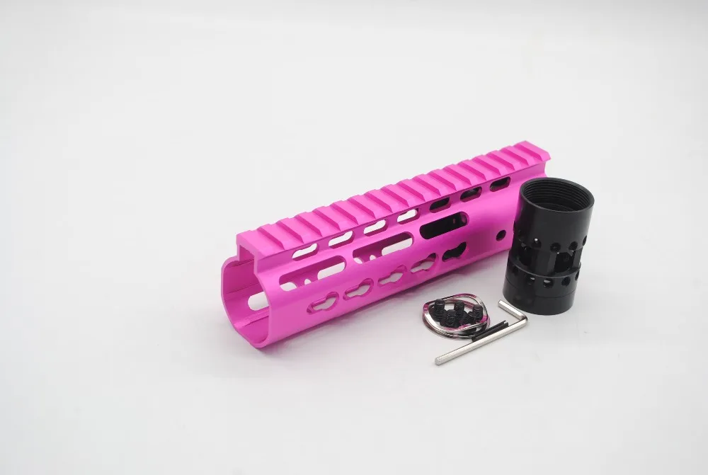 TriRock 7 ''дюймовый Keymod Handguard Rail Free Float Picatinny Монтажная система с алюминиевым/стальным бочком Nut_Pink цвет анодированный