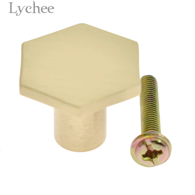 Lychee винтажный медный шестигранник с выдвижным ящиком креативная ручка для шкафа