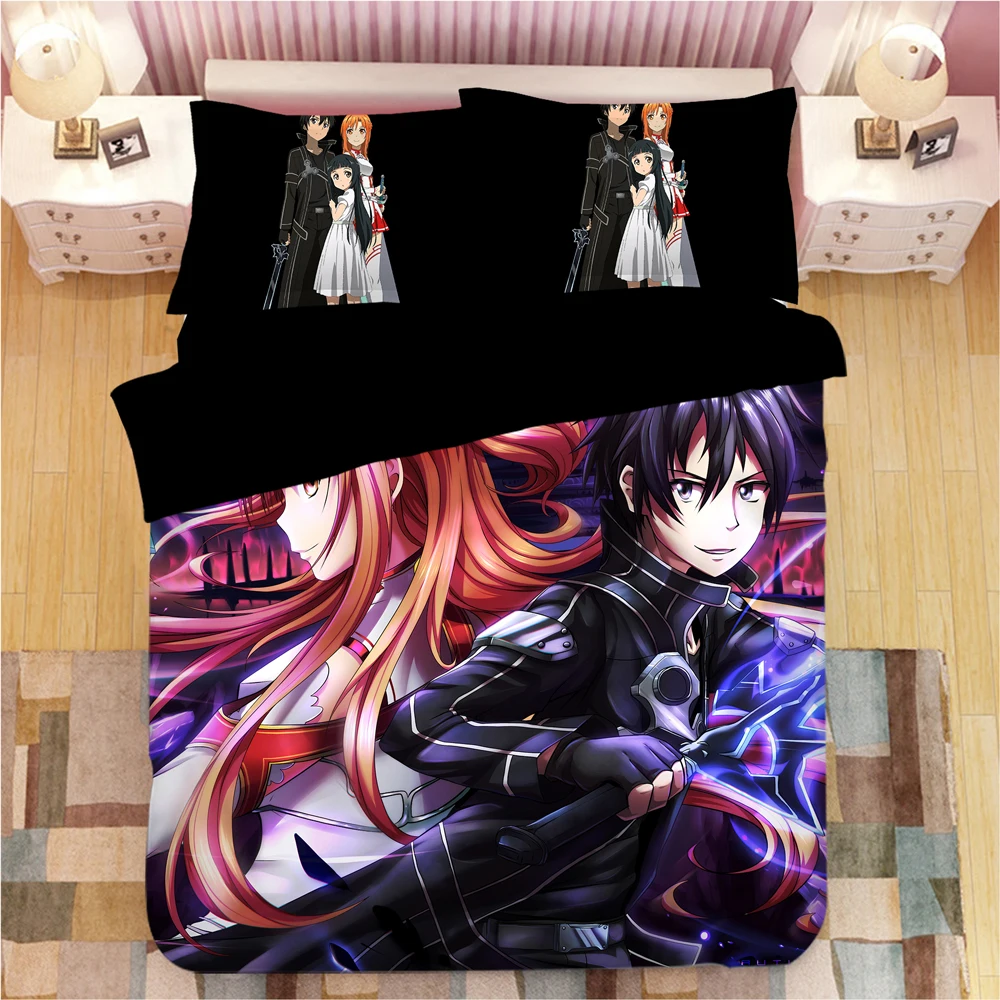 Sword Art интернет Комплект постельного белья пододеяльники наволочки аниме Sword Art интернет Кирито киригая одеяло комплект постельного белья s постельное белье