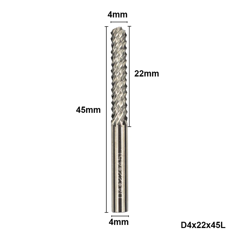 D4x22x45L 1 шт. 4/6 мм ЧПУ фрезы для лазерной гравировки машина кукурузы фреза Вольфрам карбидная Концевая фреза для печатной платы - Длина режущей кромки: D4x22x45L