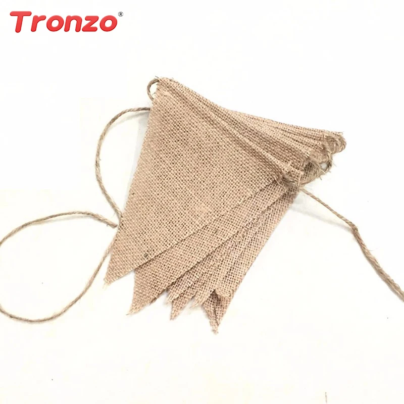 

Tronzo Hot Burlap Jute Bunting Banner For Wedding Triangular Flags Birthday Party Supplies DIY Photobooth