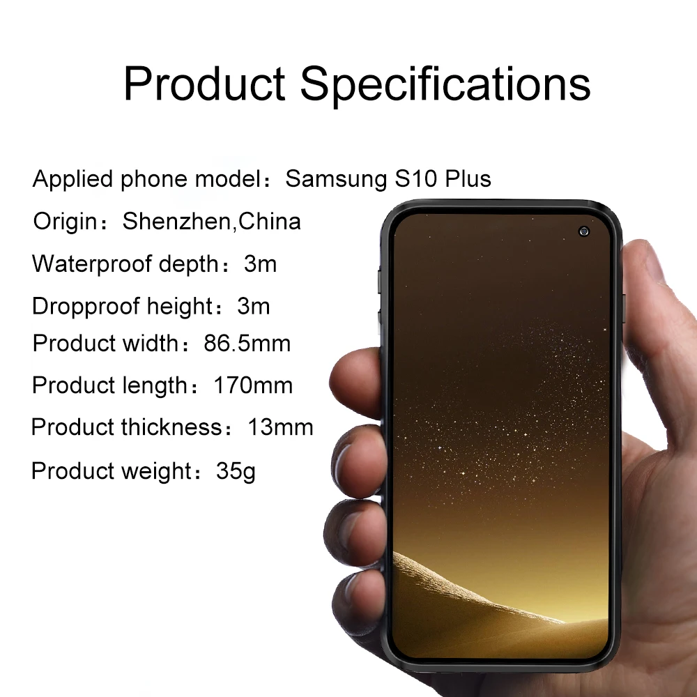 Открытый спортивный чехол для телефона samsung S10/S10 Plus IP68 водонепроницаемый