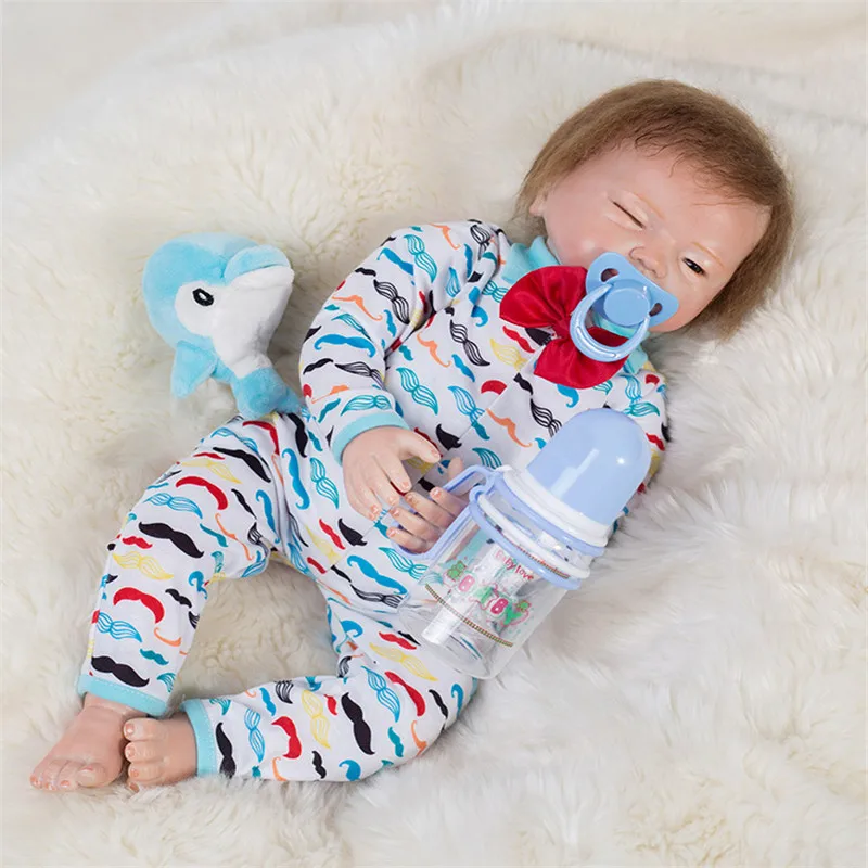 SanyDoll 19 дюймов 48 см силиконовые куклы для новорожденных реалистичные красивое