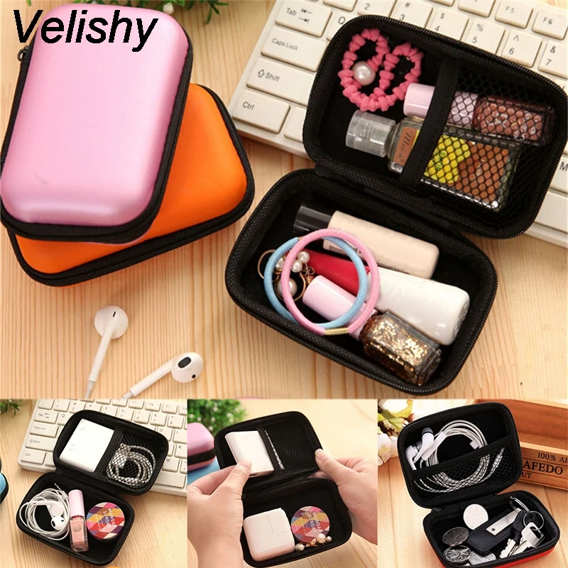 Миниатюрные косметички чехол для наушников вкладышей Жесткая Сумка телефона