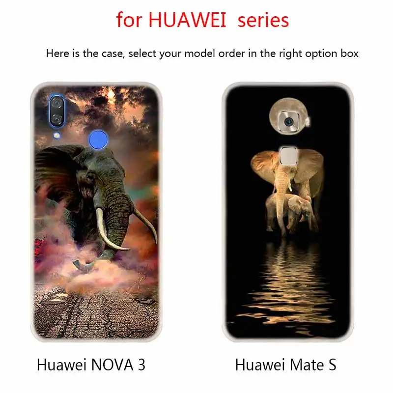 Мягкий силиконовый чехол с принтом слона для Huawei Mate 10 Lite 20 Pro 20X S Y5 2017 Y9 2018 2019 NOVA 3 3i 4