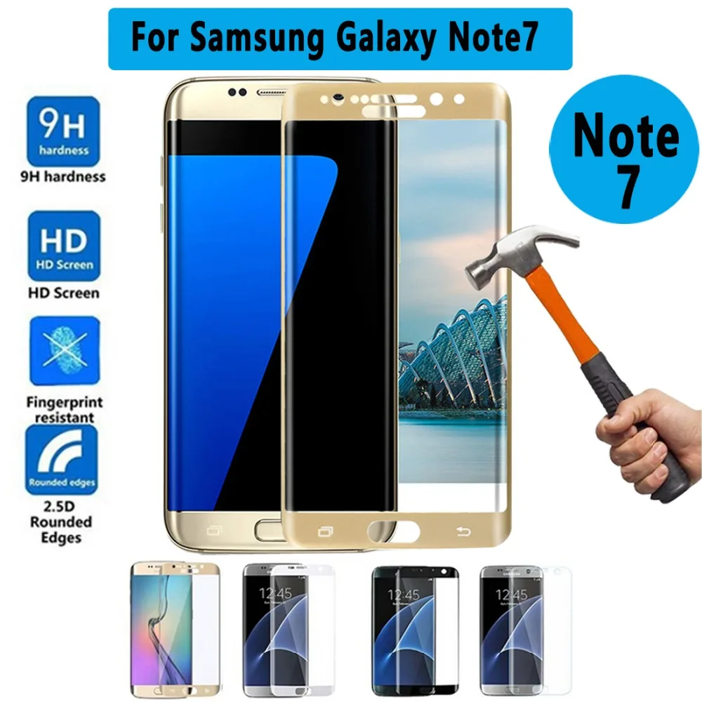 0 2 мм 3D изогнутое закаленное стекло для samsung Galaxy Note 7 протектор экрана полное
