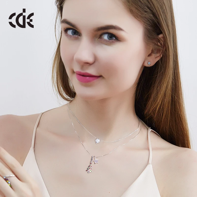 

Cdyle Pendants Christmas Tree Shape Necklace Austrian Rhinestone Christmas Gift Embellished with crystals from Pendant